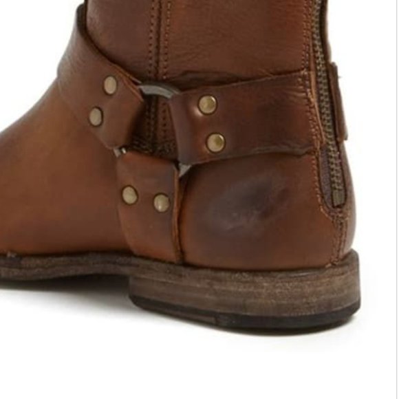 Frye Phillip Harness Tall Washed Leather Rare - Picture 16 of 16